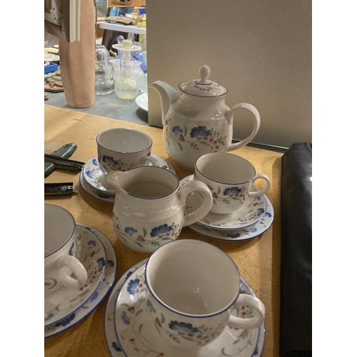 947 - A TWENTY TWO PIECE ROYAL DOULTON EXPRESSIONS ENGLISH CHINA WINDERMERE COFFEE SET