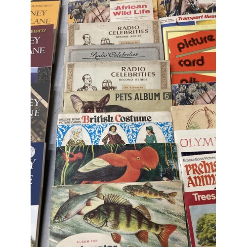 958 - A LARGE QUANTITY OF CIGARETTE CARD ALBUMS TO INCLUDE BRITISH COSTUME, PREHISTORIC ANIMALS, AFRICAN W... 