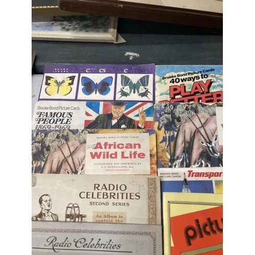 958 - A LARGE QUANTITY OF CIGARETTE CARD ALBUMS TO INCLUDE BRITISH COSTUME, PREHISTORIC ANIMALS, AFRICAN W... 