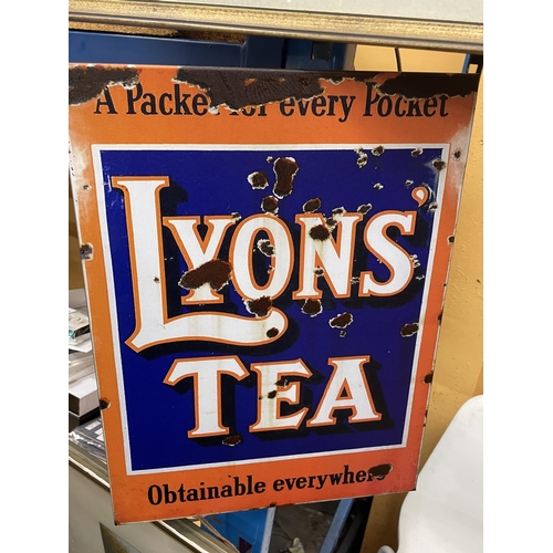 72 - A LYONS TEA METAL SIGN