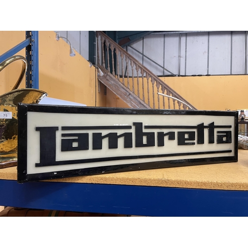 77 - A LAMBRETTA ILLUMINATED BOX SIGN