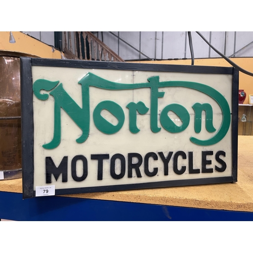 79 - A NORTON MOTORCYCLES ILLUMINATED BOX SIGN