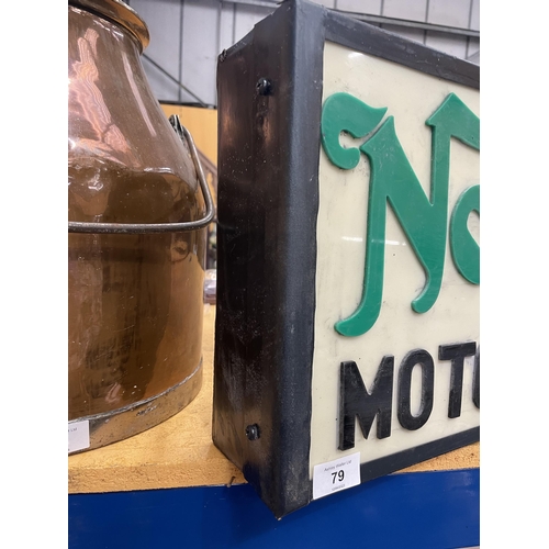 79 - A NORTON MOTORCYCLES ILLUMINATED BOX SIGN