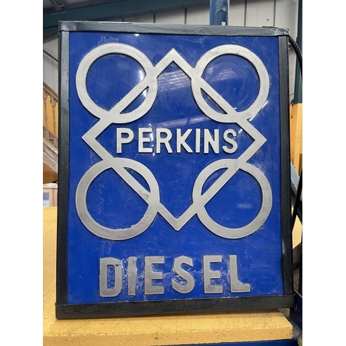 81 - A PERKINS DIESEL ILLUMINATED BOX SIGN