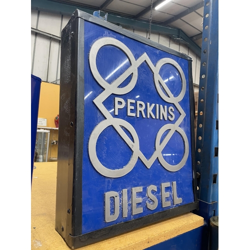 81 - A PERKINS DIESEL ILLUMINATED BOX SIGN