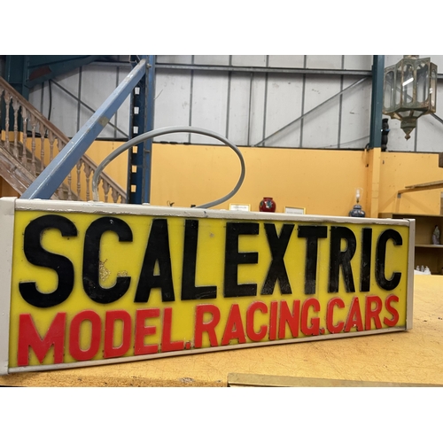 82 - A SCALEXTRIC MODEL RACING CARS ILLUMINATED BOX SIGN