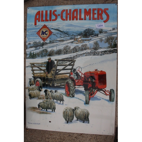 1454 - ALLIS CHARMERS TIN SIGN NO VAT