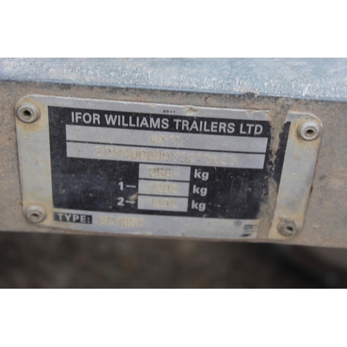 226 - IFOR WILLIAMS GD105 TWIN AXLE TRAILER WITH ALUMINIUM FLOOR  + VAT