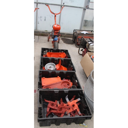 48 - A ROTOVATOR & 4 BASKETS OF SPARES NO VAT