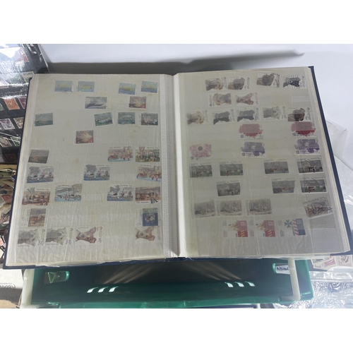 389 - PLASTIC CRATE HOUSING STAMP COLLECTIONS FROM GB , FRANCE , SWITZERLAND , ITALIAN COLONIES , AUSTRALI... 