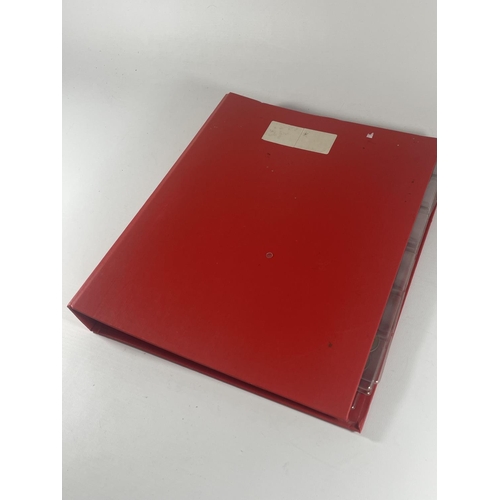 396 - UK COINAGE , GV1 AND QE11 1/- PIECES , HOUSED IN RED BINDER , QUANTITY