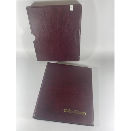 398 - THE BOXED COIN ALBUM FEATURING A UK COLLECTION OF 1/4D’S , QV – QE11 , MANY FINE EXAMPLES NOTED