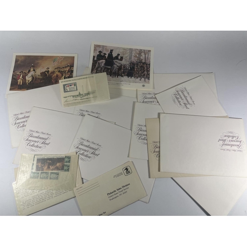 410 - USA 1976 REVOLUTION BICENTENNIAL MINIATURE SHEET X 11 , PLUS UNMOUNTED MINT STAMPS IN ENVELOPES . SG... 