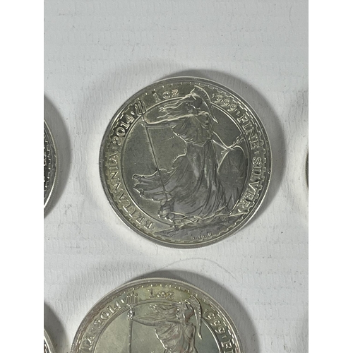 423 - UK £2 1 OUNCE SILVER COIN X 14 , UNCIRCULATED . 2 ARE DATED 2021 AND 12 2014