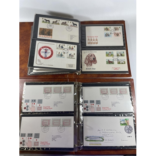 460 - GB TWO BOXED POST OFFICE FDC ALBUMS , 1973/80 AND 1980/84