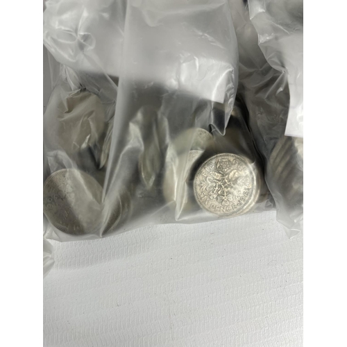 476 - A VERY LARGE QUANTITY OF SIXPENCE PIECES RANGING FROM 1916 TO 1967 (ALL BAGGED ACCORDING TO YEAR)