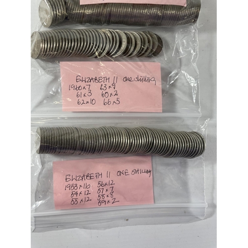 494 - A QUANTITY OF SHILLING PIECES (ALL BAGGED ACCORDING TO YEAR)