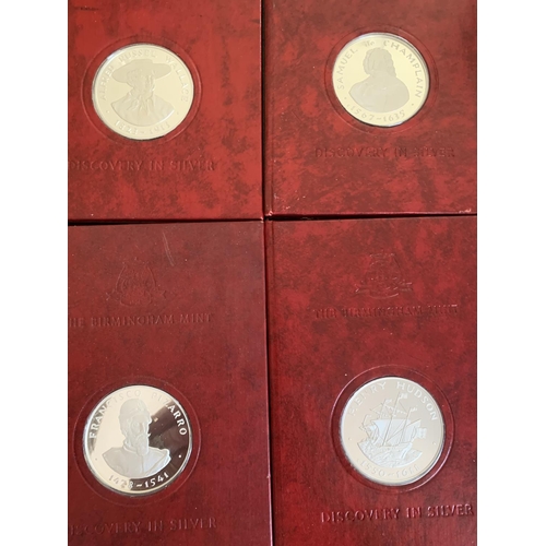 501 - A COLLECTION OF FIFTEEN 2oz 925 COINS FROM THE BIRMINGHAM MINT DISCOVERY IN SILVER ALL IN FOLDERS (S... 