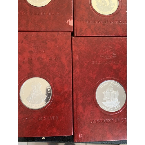 501 - A COLLECTION OF FIFTEEN 2oz 925 COINS FROM THE BIRMINGHAM MINT DISCOVERY IN SILVER ALL IN FOLDERS (S... 