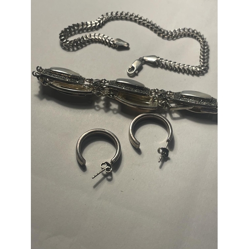 616 - A QUANTITY OF MARKED SILVER ITEMS TO INCLUDE BANGLES , EARRINGS, RINGS ETC