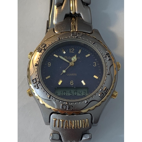 626 - A TITANIUM WRISTWATCH SEEN WORKING BUT NO WARRANTY