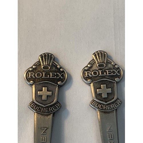 630 - TWO VINTAGE ROLEX BUCHERER SPOONS