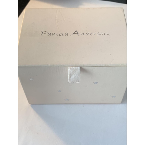 636 - A PAMELA ANDERSON WRISTWATCH IN A PRESENTATION BOX SEEN WORKING BUT NO WARRANTY