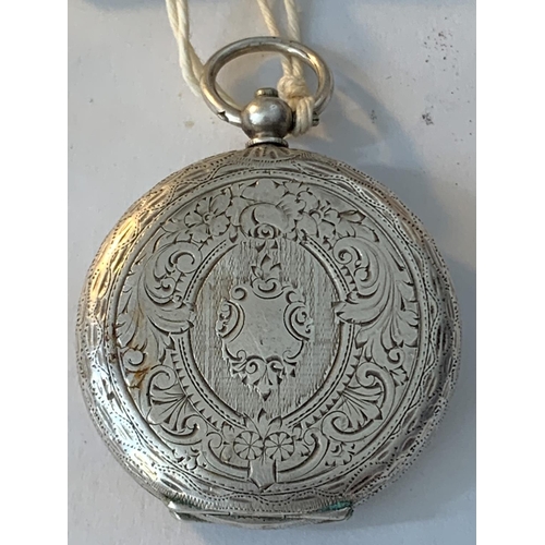 640 - A MARKED 935 SILVER LADIES POCKET WATCH