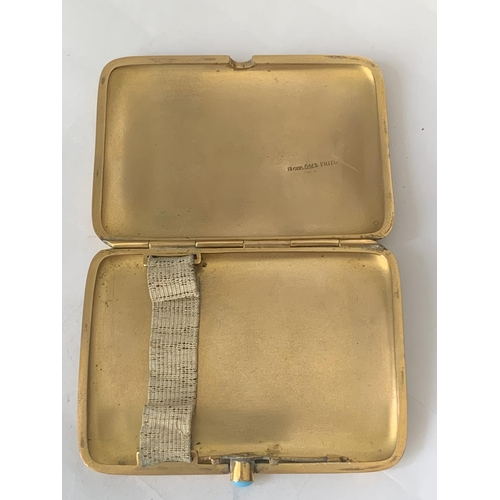 655 - AN 18 CARAT GOLD FILLED CIGARETTE CASE ENGRAVED 1901