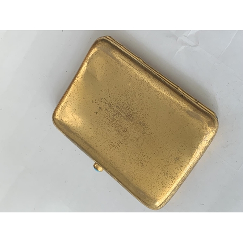 655 - AN 18 CARAT GOLD FILLED CIGARETTE CASE ENGRAVED 1901