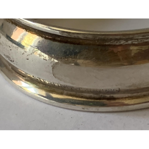 95 - THREE SILVER NAPKIN RINGS TO INCLUDE TWO HALLMARKED BIRMINGHAM