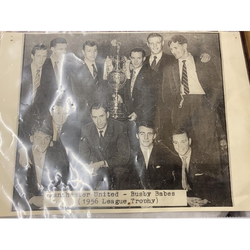 1004 - TWO VINTAGE MANCHESTER UNITED PRINTS, ONE OF THE BUSBY BABES, THE OTHER THE 1948 VICTORIOUS F A CUP ... 