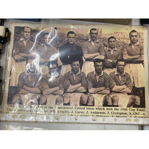 1004 - TWO VINTAGE MANCHESTER UNITED PRINTS, ONE OF THE BUSBY BABES, THE OTHER THE 1948 VICTORIOUS F A CUP ... 