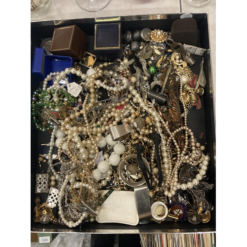 1011 - A QUANTITY OF COSTUME TO INCLUDE PEARLS, NECKLACES, EARRINGS, ETC