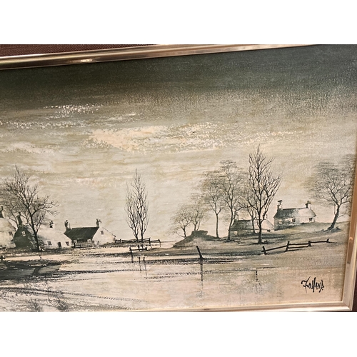 1016 - TWO FRAMED PRINTS BY BRITISH ARTIST RONALD NORMAN FOLLAND OF RURAL LANDSCAPES IN WINTER