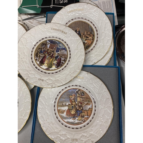 1037 - A QUANTITY OF COALPORT CHRISTMAS COLLECTOR'S PLATES WITH BOXES