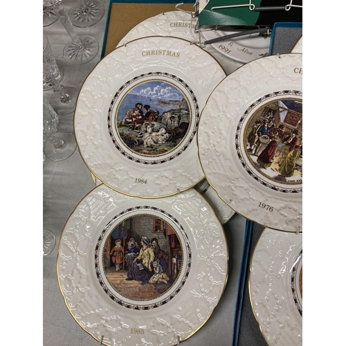 1037 - A QUANTITY OF COALPORT CHRISTMAS COLLECTOR'S PLATES WITH BOXES