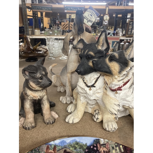 1067 - THREE MODEL DOGS TO INCLUDE A PORCELAIN GERMAN SHEPHERD PUPPY BY LENOX TOGETHER WITH A LIMITED EDITI... 