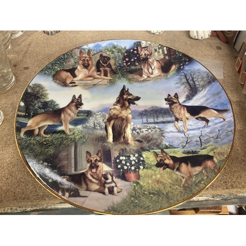 1067 - THREE MODEL DOGS TO INCLUDE A PORCELAIN GERMAN SHEPHERD PUPPY BY LENOX TOGETHER WITH A LIMITED EDITI... 