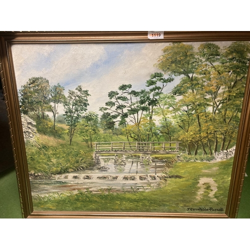 1100 - TWO LARGE OIL ON CANVAS PAINTINGS SIGNED J. CONSTABLE-PARNELL 67CM X 57CM