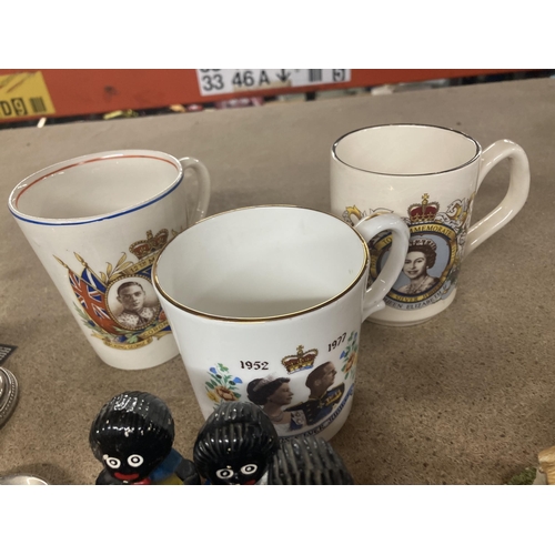 1130 - A SET OF ROBERTSONS BAND MEMBERS (7), COTTAGES, ROYAL COMMEMORATIVE MUGS, ETC