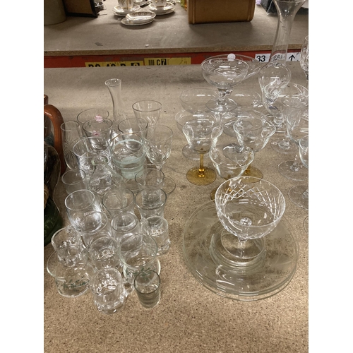 1156 - A VERY LARGE QUANTITY OF GLASSES TO INCLUDE WINE, SHERRY, BRANDY, COCKTAIL, PORT, LICQUOR, ETC