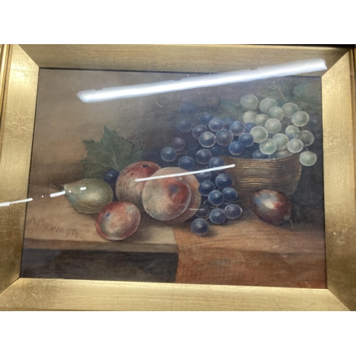 1158 - FOUR STILL LIFE WATERCOLOURS OF FRUIT IN GILT FRAMES