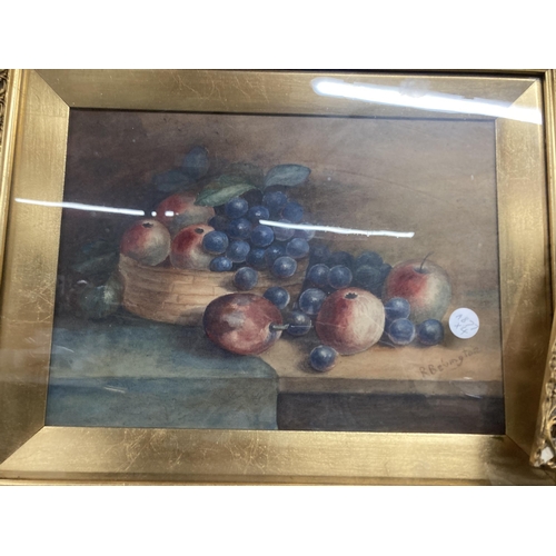 1158 - FOUR STILL LIFE WATERCOLOURS OF FRUIT IN GILT FRAMES