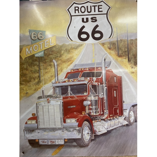 1174 - A ROUTE 66 TIN SIGN 38CM X 30CM