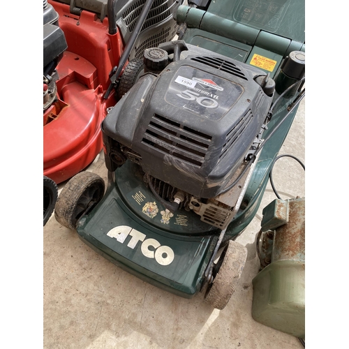 1590 - AN ATCO ADMIRAL 16S PETROL LAWN MOWER WITH BRIGGS AND STRATTON ENGINE AND GRASS BOX