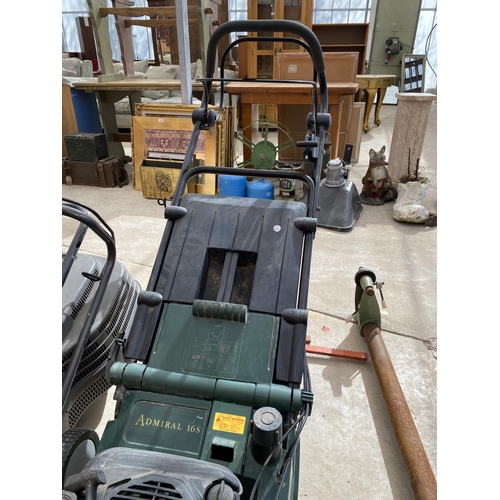 1590 - AN ATCO ADMIRAL 16S PETROL LAWN MOWER WITH BRIGGS AND STRATTON ENGINE AND GRASS BOX