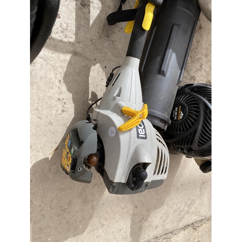 1608 - A MCCULLOCH PETROL LEAF BLOWER AND A RYOBI PETROL GRASS STRIMMER