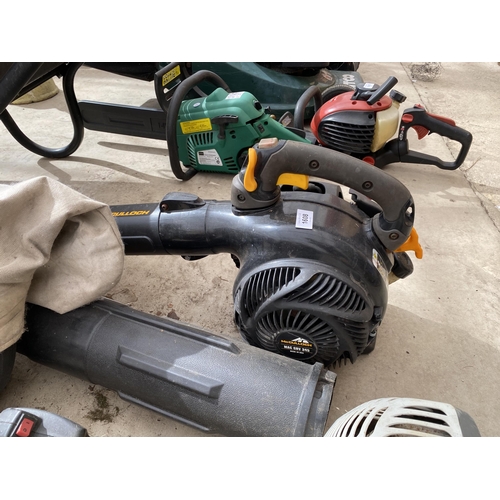 1608 - A MCCULLOCH PETROL LEAF BLOWER AND A RYOBI PETROL GRASS STRIMMER