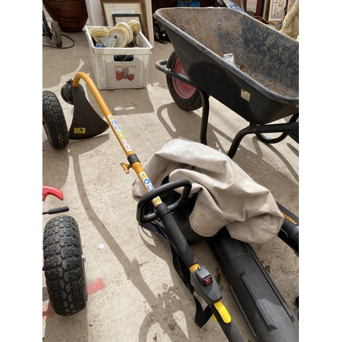 1608 - A MCCULLOCH PETROL LEAF BLOWER AND A RYOBI PETROL GRASS STRIMMER